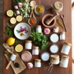 Homemade face mask prepared with fresh, non-toxic natural ingredients.